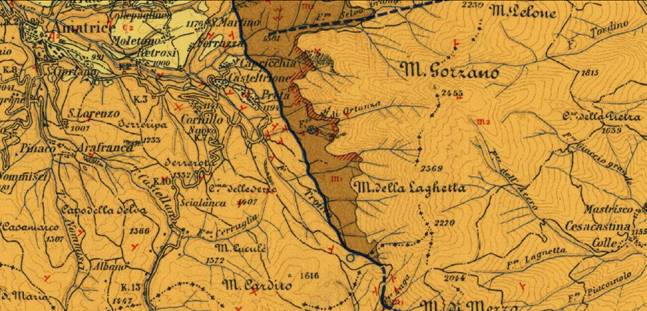 Figura 1 Stralcio del foglio "L'Aquila" 139 della carta geologica d'Italia 1:100.000